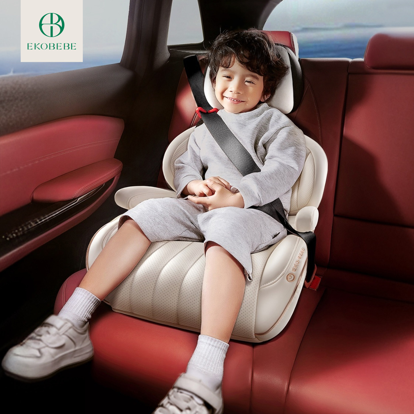 怡戈008U安全座椅3-12岁以上车载简易便携大儿童增高坐垫汽车用