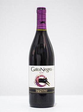GatoNegro黑猫西拉干红葡萄酒智利原瓶进口柔和果香13.5度750mL装