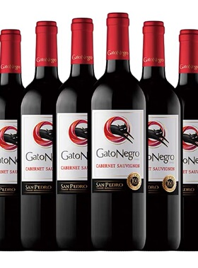 GatoNegro智利黑猫赤霞珠梅洛西拉红长相思白原瓶进口葡萄酒整箱