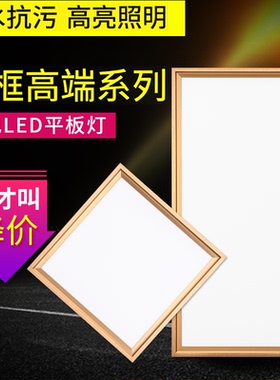 厨房集成吊顶灯金色边led平板灯卫生间300x600铝扣板嵌入式吸顶灯