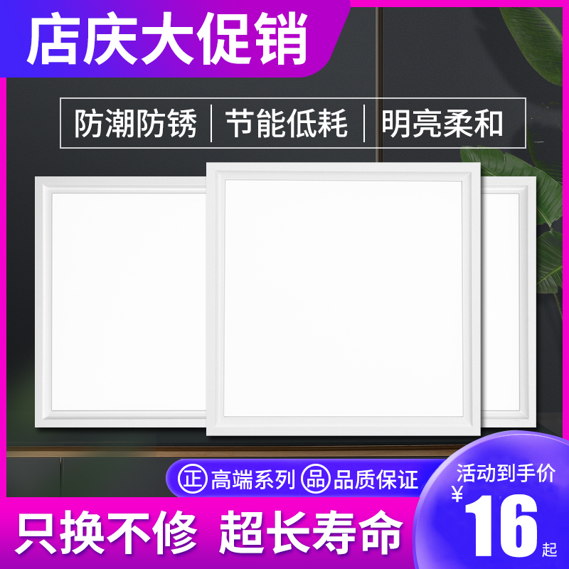 集成吊顶led平板灯30x60x300x600厨房卫生间灯铝扣板嵌入式吸顶灯 家装灯饰光源 厨卫/阳台/玄关/过道吸顶灯 原图主图