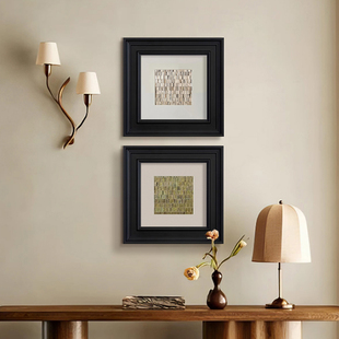 中古风客厅抽象艺术挂画高级感入户玄关转角装饰画法式复古小众画