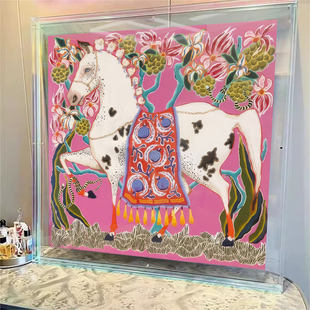 多巴胺软装摆件亚克力装饰画丝巾画客厅电视柜挂画轻奢高级感壁画