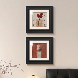 复古法式小众艺术挂画中古风高级感卧室床头装饰画正方形主卧壁画