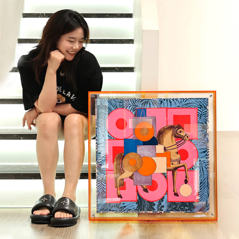 丝巾装饰画轻奢高级感多巴胺亚克力服装店挂画小众艺术玄关柜壁画,家居饰品,现代装饰画,淘宝优惠券,粉丝福利购,淘宝优惠卷