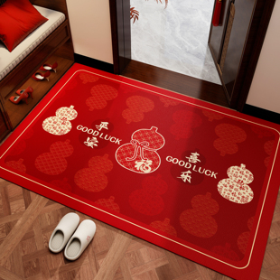 入户pvc地垫免洗可擦耐脏加厚2026新款红色进门家用乔迁防滑脚垫*