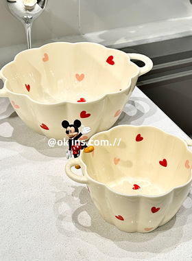 双耳南瓜碗陶瓷碗甜品碗酸奶碗水果沙拉碗泡面碗宝宝辅食碗蒸蛋碗