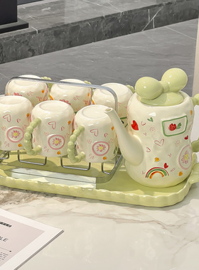 法式杯子套装陶瓷家用客厅水壶套装乔迁新居礼品轻奢茶杯茶具套装