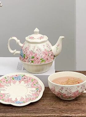 法式复古花卉陶瓷茶壶杯碟套装下午茶礼盒高颜值轻奢伴手礼