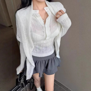 推荐 新款 半开领配围巾长袖 女春季 显瘦百搭上衣 针织打底衫 自留款