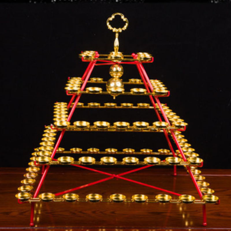 酥油灯座居家摆件5层108盏方供灯架家用七星莲花长明灯蜡烛台包邮