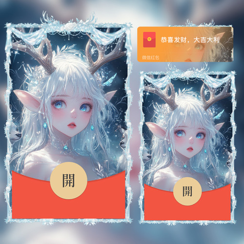星光瑶瑶二次元女生微信红包封面vx动态异形可爱女孩威信红包皮肤