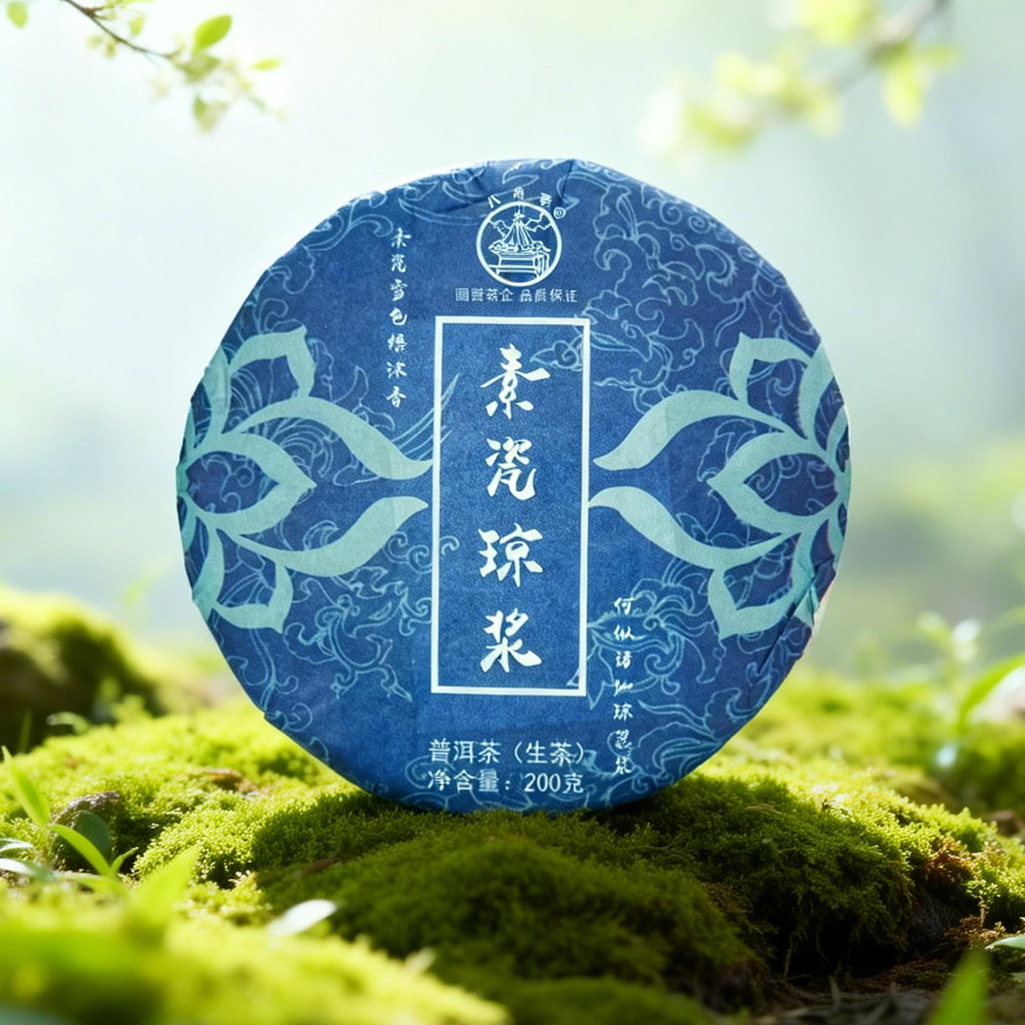 八角亭2022年素瓷琼浆200g小饼云南普洱生茶叶饼妖茶广别老寨春茶