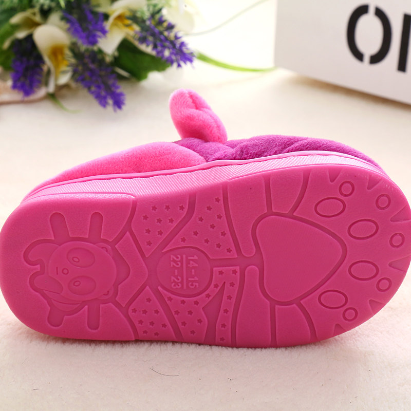 Pantoufles enfants en suède pour hiver - semelle plastique - Ref 1015651 Image 5