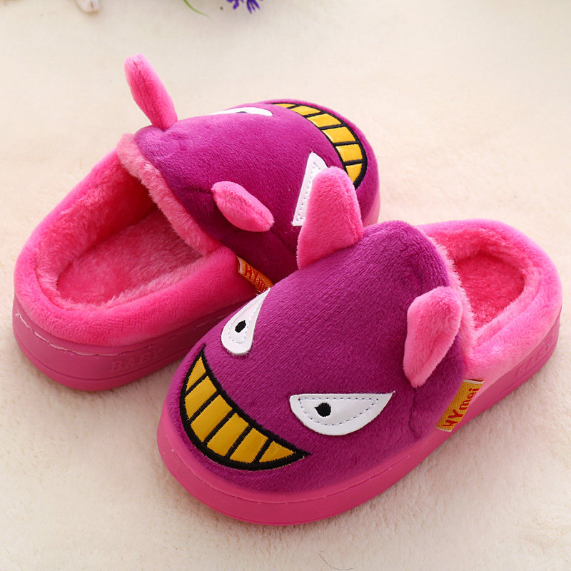 Pantoufles enfants en suède pour hiver - semelle plastique - Ref 1015651 Image 3