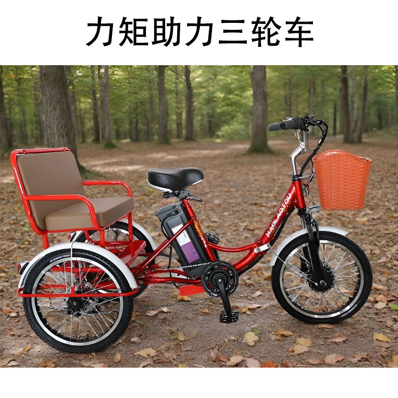 电动力矩助力三轮车脚踏三轮车差速器7级变速油碟轻便健康新品