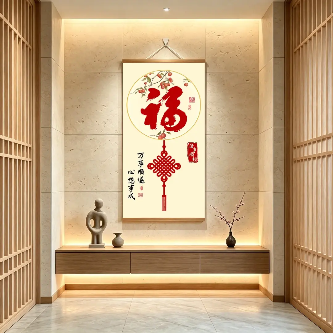 老师推荐福进家门新中式挂画
