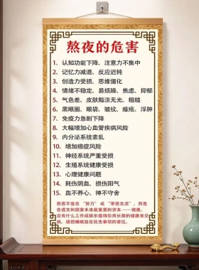 熬夜的危害自律励志挂画装饰画