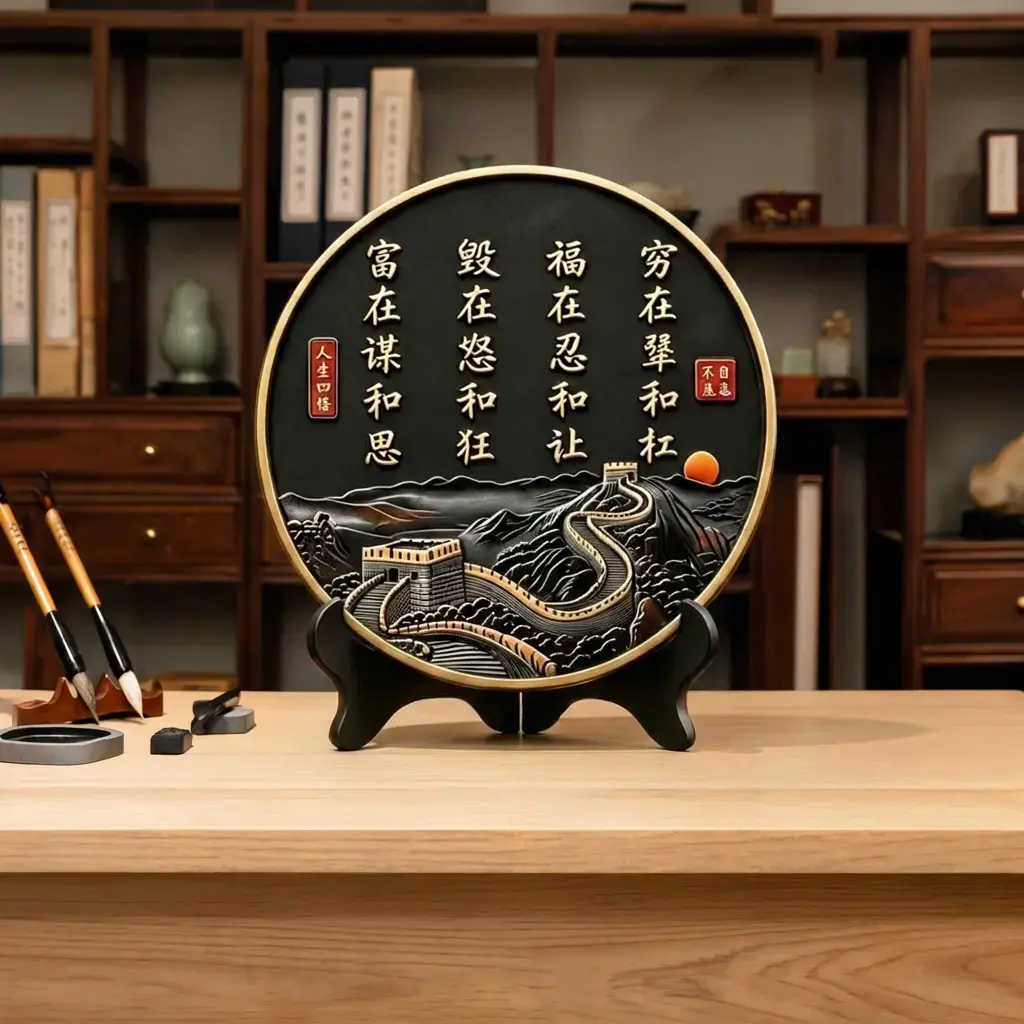 人生四悟福在忍和让书法字画摆件