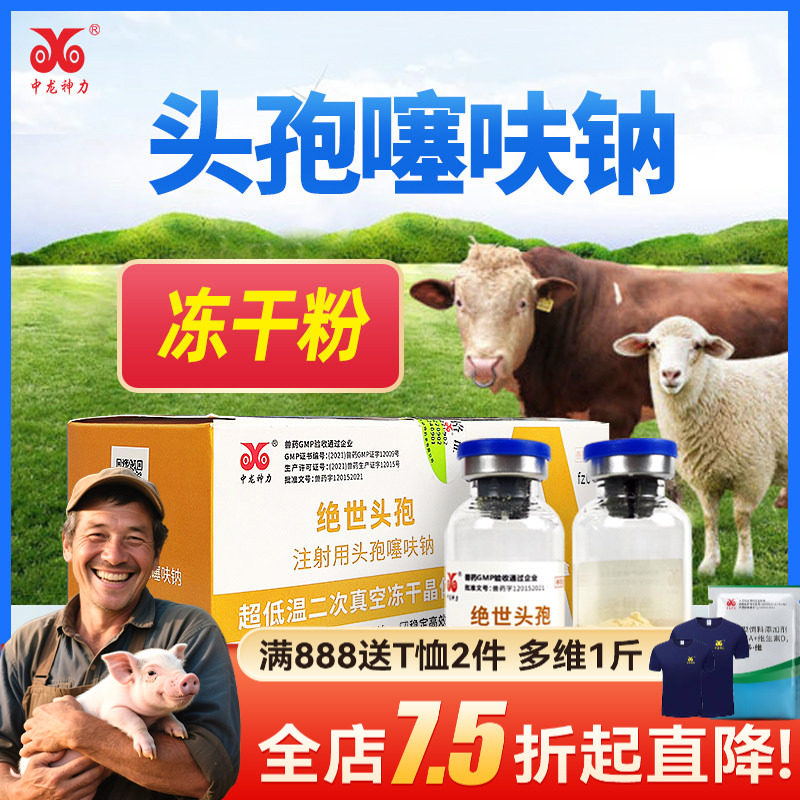 头孢噻呋钠注射兽用猪用牛羊针剂注射液鸡药禽药抗菌消炎兽药正品