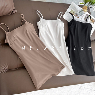 显瘦神裙align女士运动裸感吊带裙后背镂空修身显瘦性感A字连衣裙