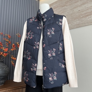 时尚洋气新款妈妈装冬季90白鸭绒马甲中老年女拉链羽绒服保暖背心