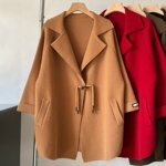 新款妈妈装春秋季毛呢中长款气质大衣中老年女士秋冬百搭风衣外套