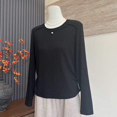 新款春秋季妈妈装时尚圆领长袖
