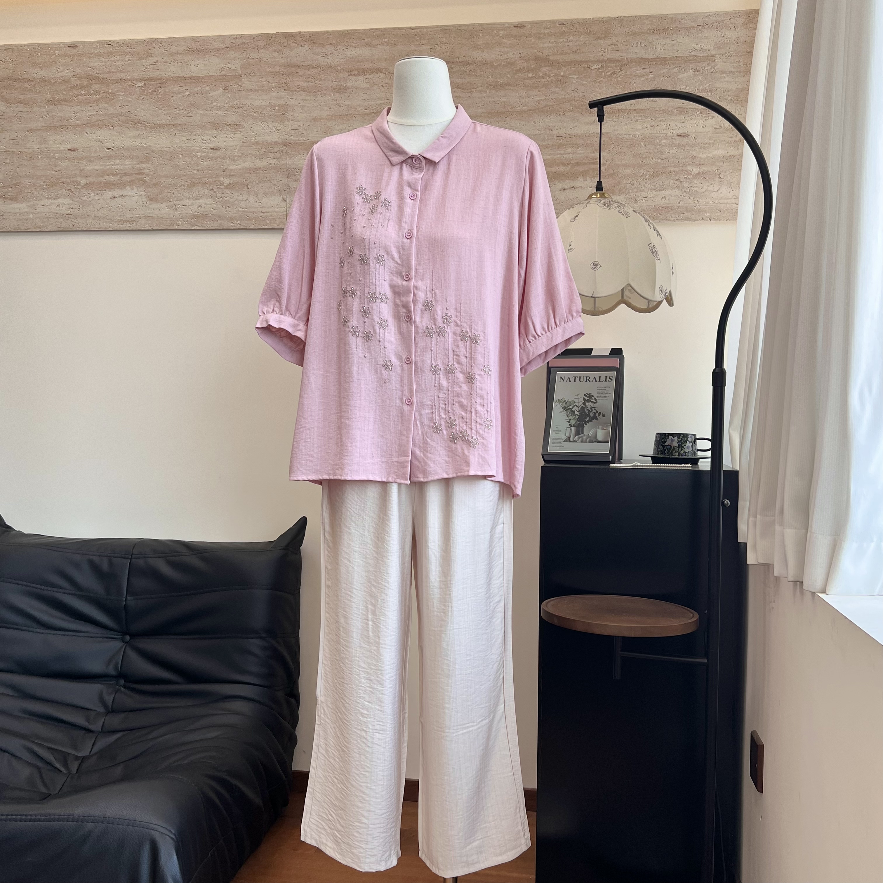 妈妈装夏季短袖开衫棉T恤套装