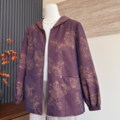 气质长袖 新款 防风衣拉链开衫 秋季 上衣中老年女奶奶外套夹克 妈妈装