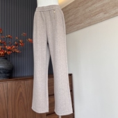 新款 女休闲裤 子高腰显瘦春秋百搭时尚 妈妈装 松紧腰中老年直筒长裤