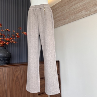 松紧腰中老年直筒长裤 妈妈装 子高腰显瘦春秋百搭时尚 女休闲裤 新款