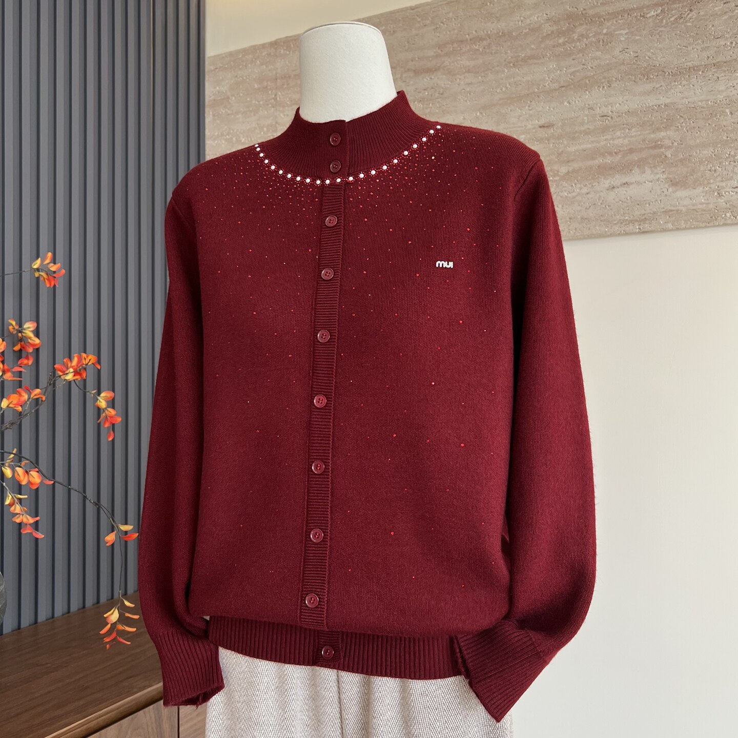 时尚新款妈妈装冬季半高领上衣内搭中老年女洋气一体绒保暖厚毛衣