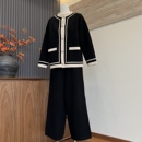 上下套装 时尚 小香风外套针织衫 妈妈装 中老年女气质真两件 洋气新款