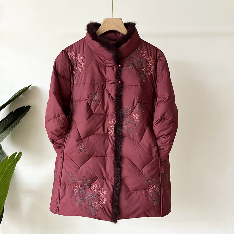 老年人女冬装奶奶羽绒服加厚保暖老太太上衣服中老年妈妈冬季外套