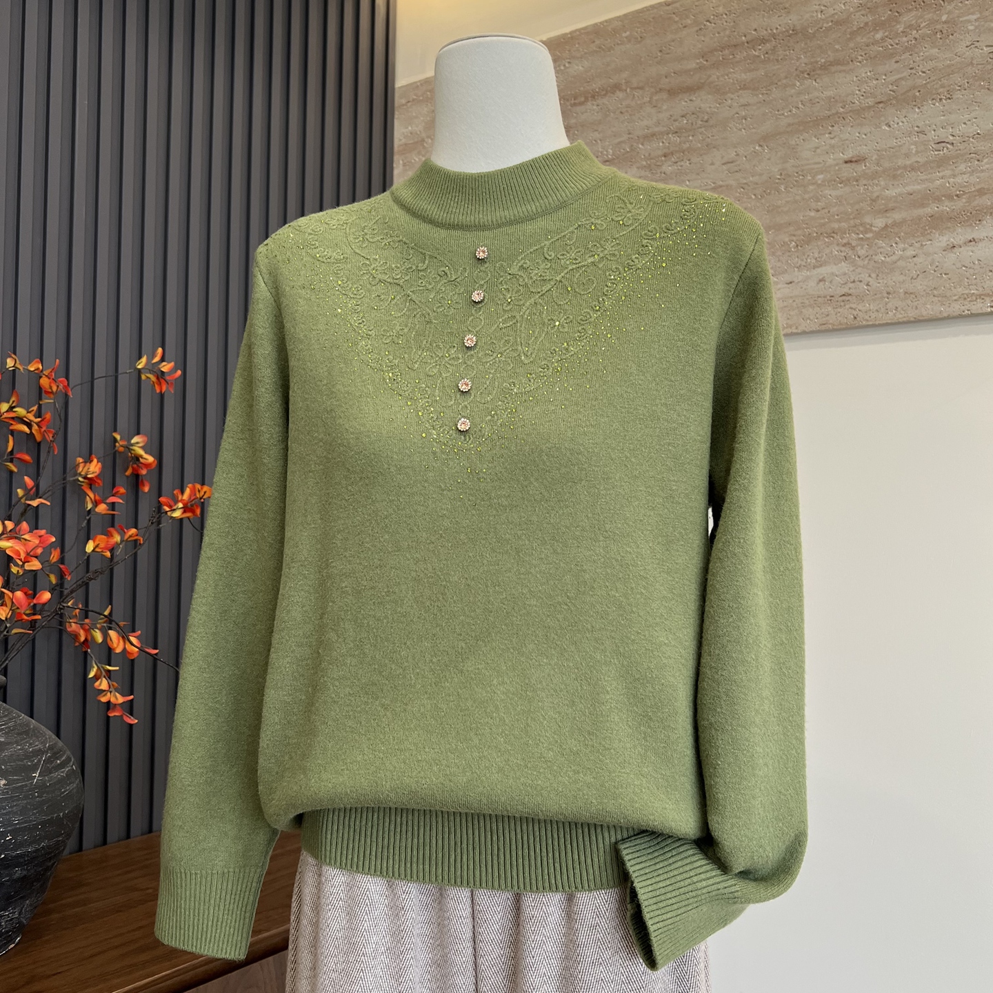 时尚百搭新款妈妈装冬季针织内搭