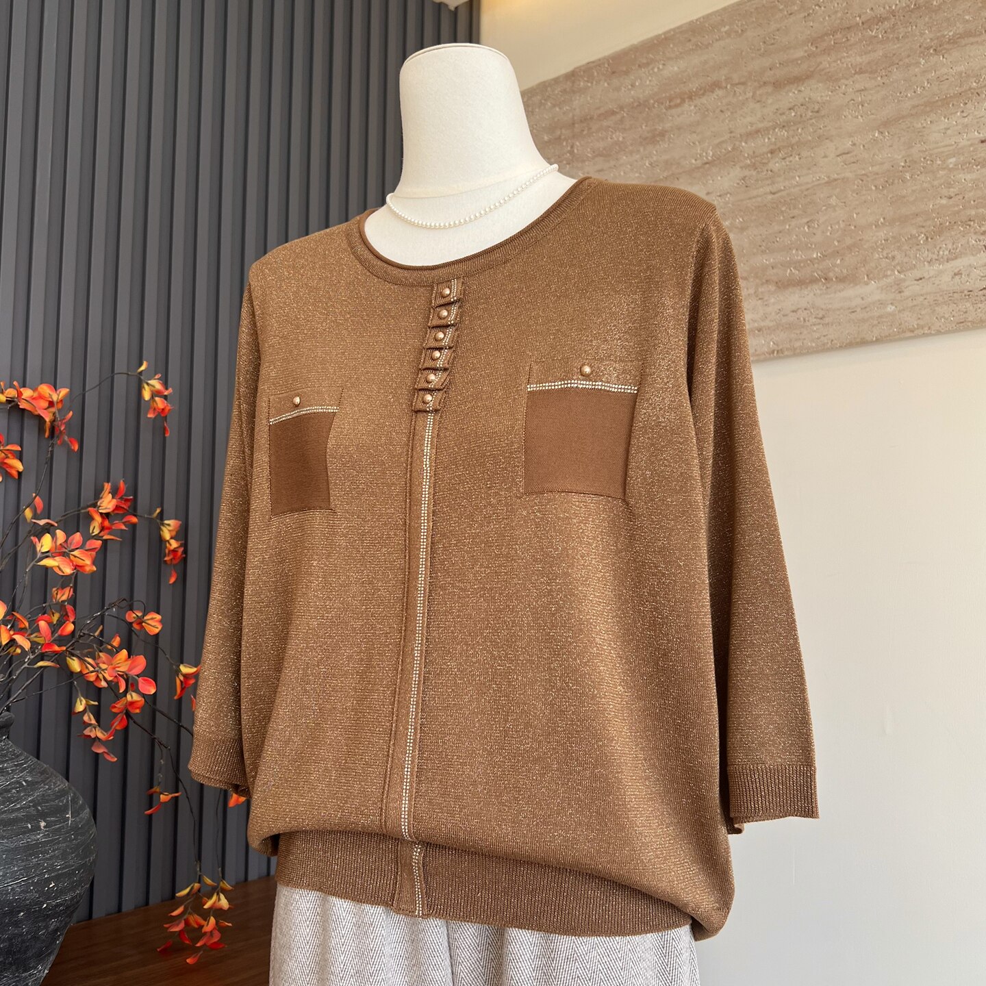 时尚新款妈妈装春夏季圆领七分袖上衣T恤中老年女士洋气显瘦小衫