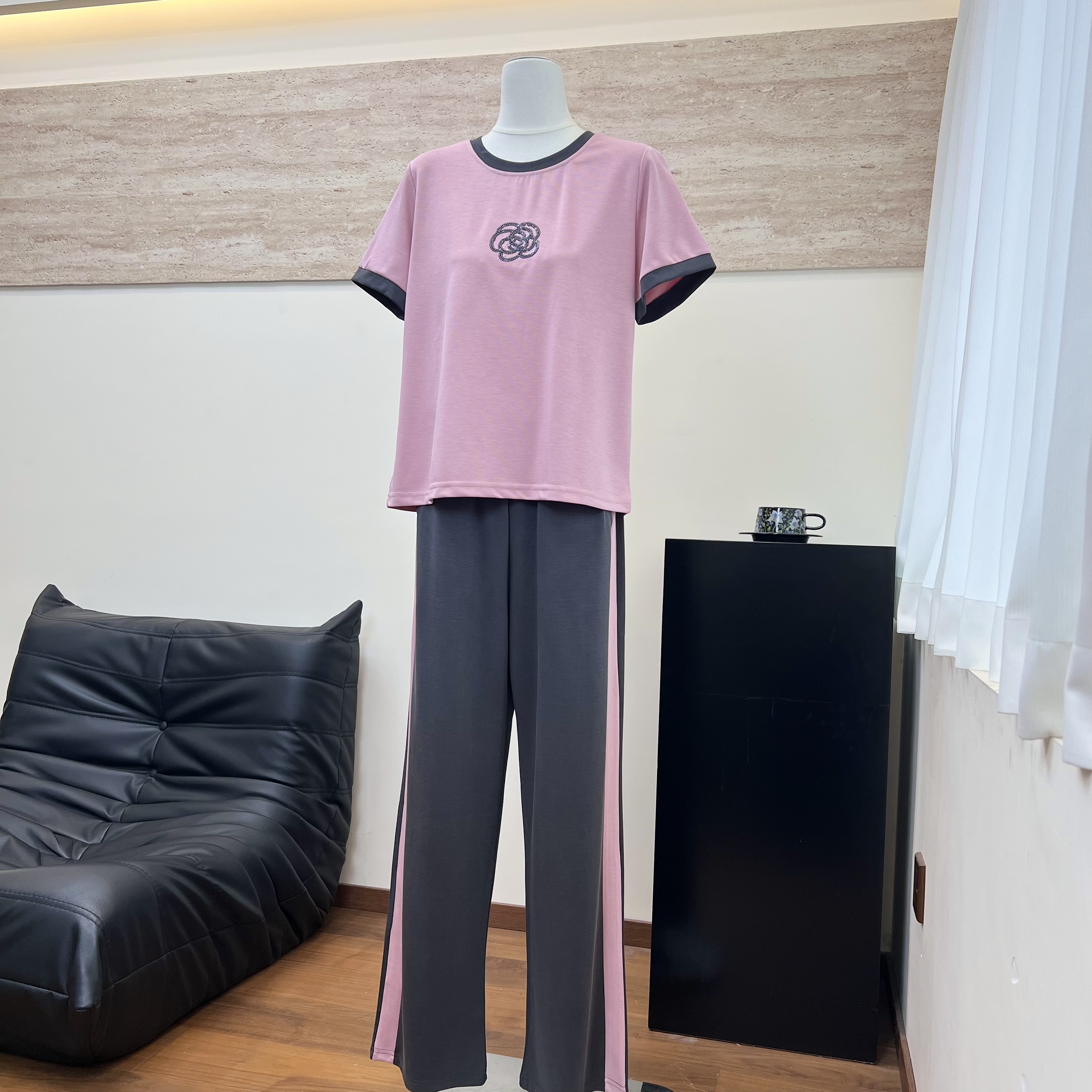 新款妈妈装夏季短袖休闲T恤套装