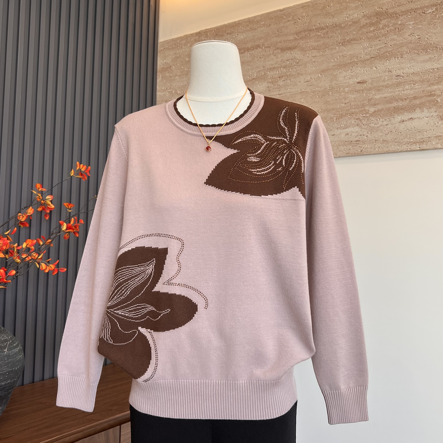 新款秋季妈妈装针织衫上衣长袖