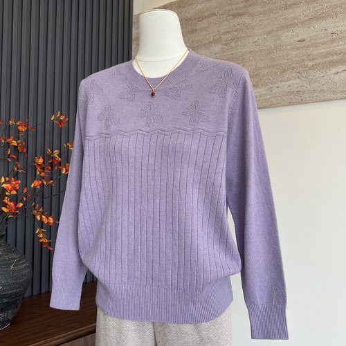 简约新款妈妈装秋季针织衫圆领