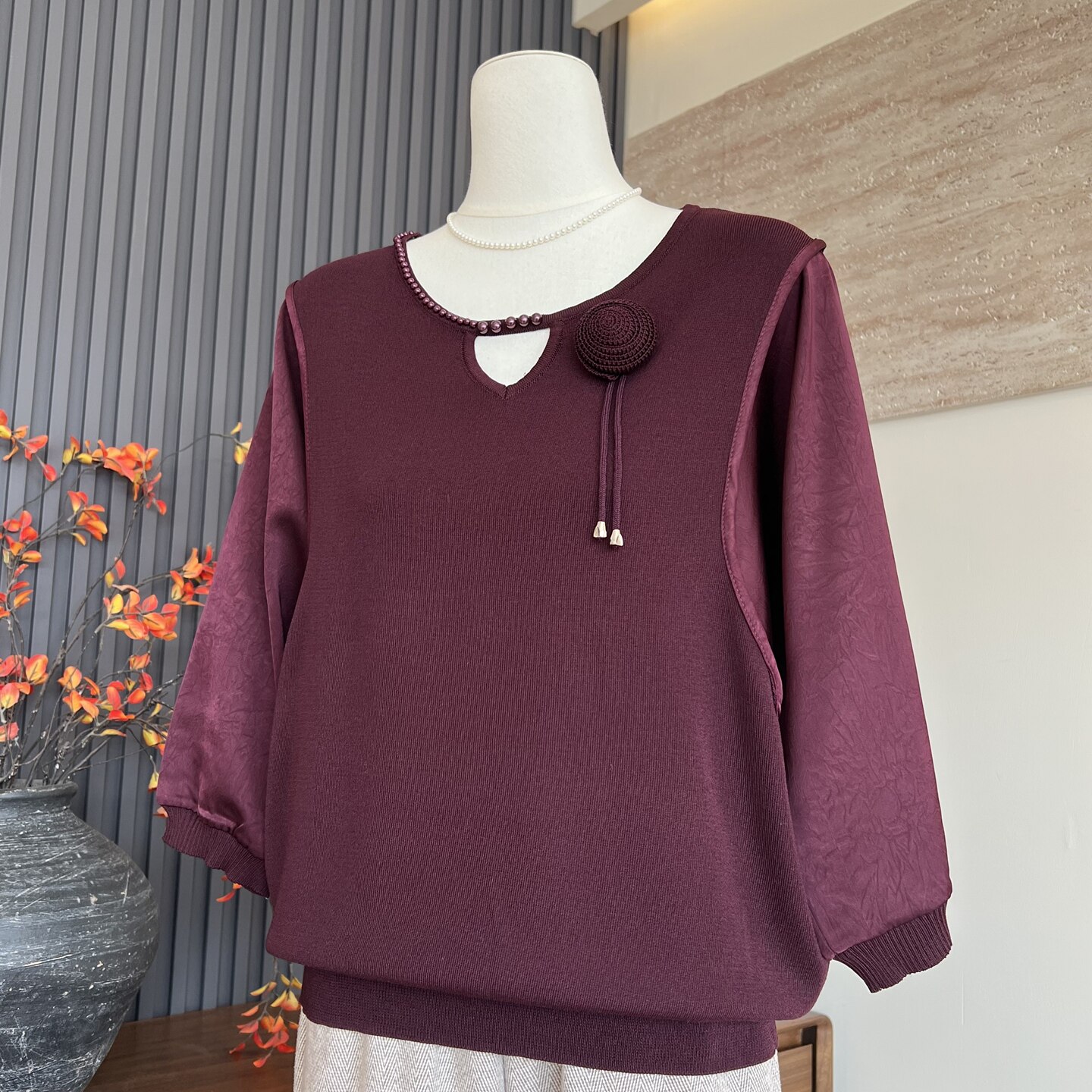 时尚新款妈妈装七分袖上衣T恤洋气中老年女士显瘦遮肉春夏季小衫