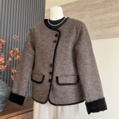 圆领纽扣上衣开衫 时尚 春秋季 妈妈装 中老年女初冬气质百搭外套 新款