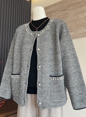 新中式妈妈装秋季针织开衫上衣纽扣长袖中老年女圆领时尚百搭外套