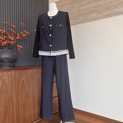 时尚洋气妈妈装新款秋季三件装