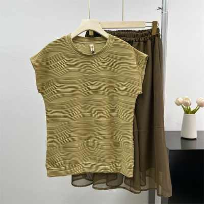 中老年女装上衣半身裙套装