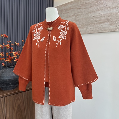 新中式妈妈装秋冬季上衣真两件