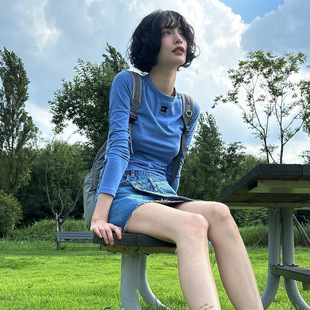 韩国小众 24秋冬新款 林珍娜同款 修身打底长袖T恤