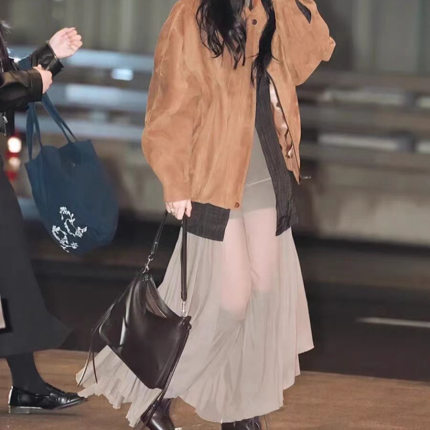 韩国小众 jennie金智妮同款 网纱拼接鱼尾裙摆连衣裙