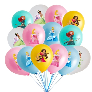 蒂安娜贝儿公主题卡通汽球女孩周岁生日派对装饰12寸圆形乳胶气球