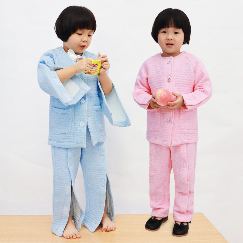 儿童骨折护理服手脚打石膏方便穿脱衣服睡衣小孩住院病号服全开式